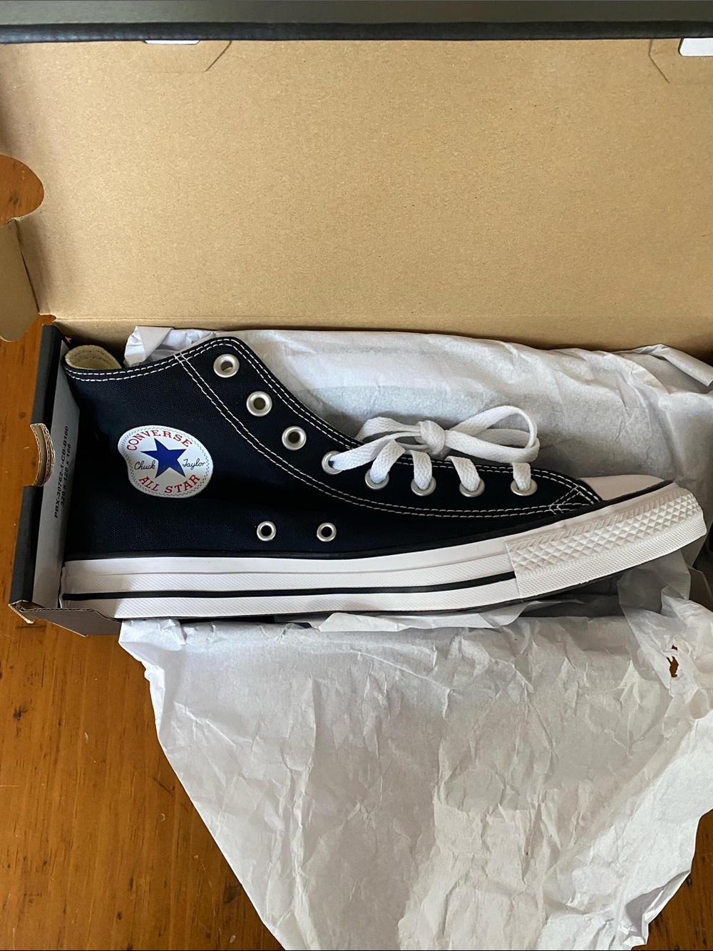 NIB high top black Converse All Star lace up Chuck Taylor sneakers NWT 9.5/11.5 - Picture 5 of 11